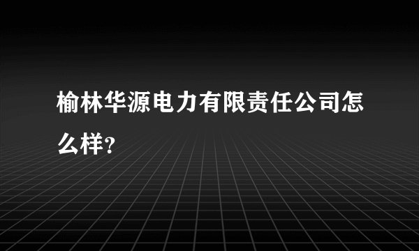 榆林华源电力有限责任公司怎么样？