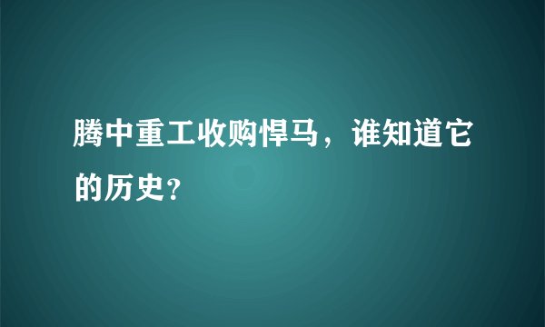腾中重工收购悍马，谁知道它的历史？