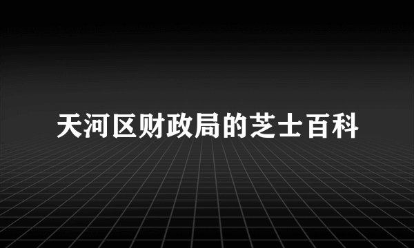 天河区财政局的芝士百科