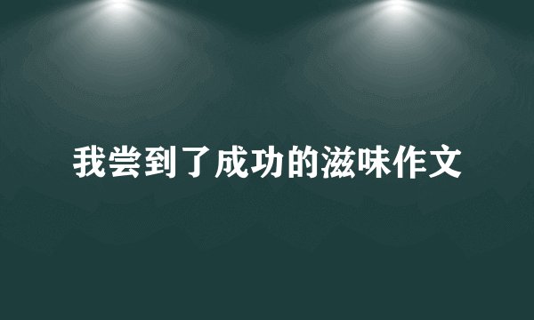 我尝到了成功的滋味作文