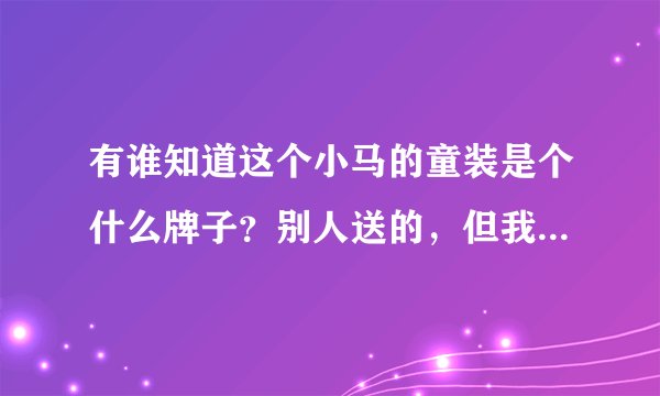 有谁知道这个小马的童装是个什么牌子？别人送的，但我在国内怎么没见过啊！