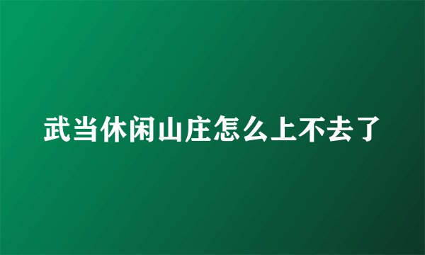 武当休闲山庄怎么上不去了