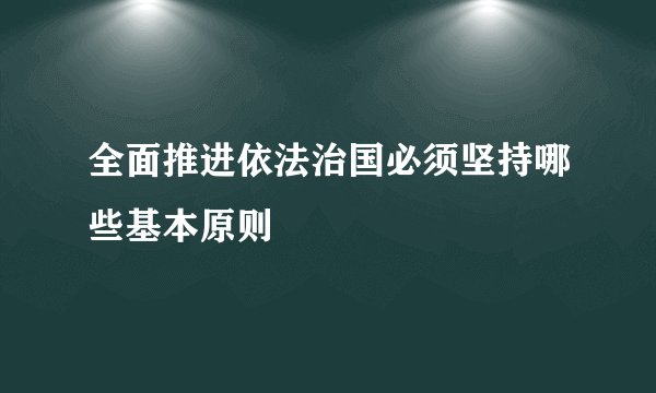 全面推进依法治国必须坚持哪些基本原则