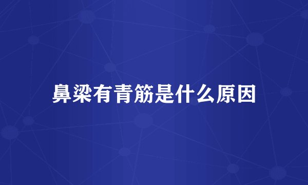 鼻梁有青筋是什么原因