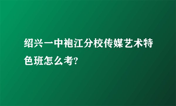 绍兴一中袍江分校传媒艺术特色班怎么考?