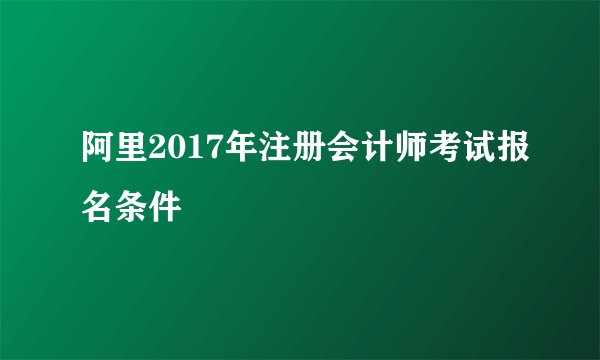 阿里2017年注册会计师考试报名条件