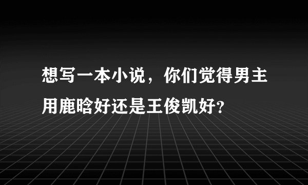 想写一本小说,你们觉得男主用鹿晗好还是王俊凯好?