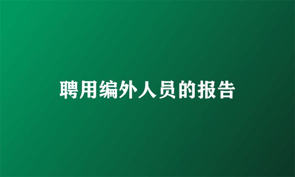 聘用编外人员的报告