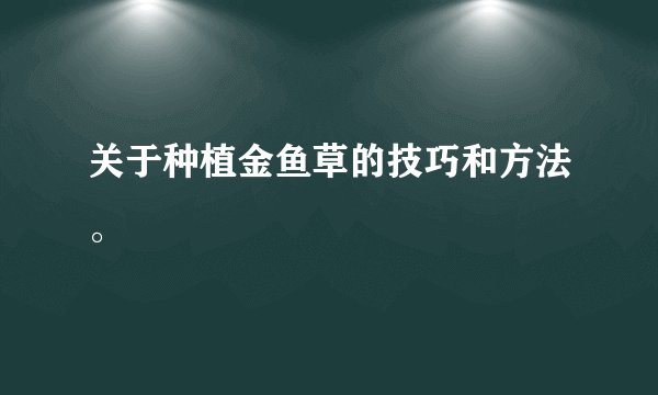 关于种植金鱼草的技巧和方法。
