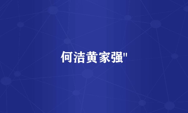 何洁黄家强