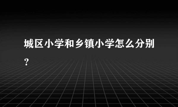 城区小学和乡镇小学怎么分别?