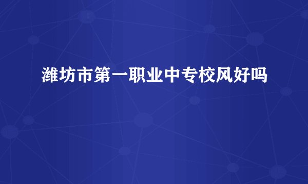 潍坊市第一职业中专校风好吗