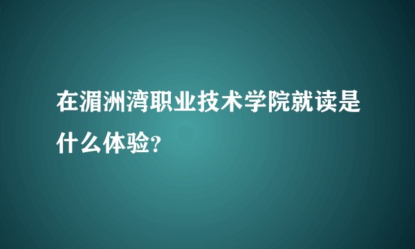 在湄洲湾职业技术学院就读是什么体验？