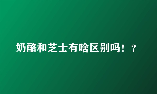 奶酪和芝士有啥区别吗！？