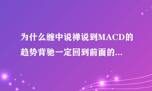 为什么缠中说禅说到MACD的趋势背驰一定回到前面的中枢里？