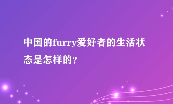 中国的furry爱好者的生活状态是怎样的？