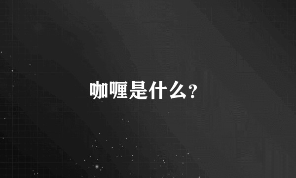 咖喱是什么？
