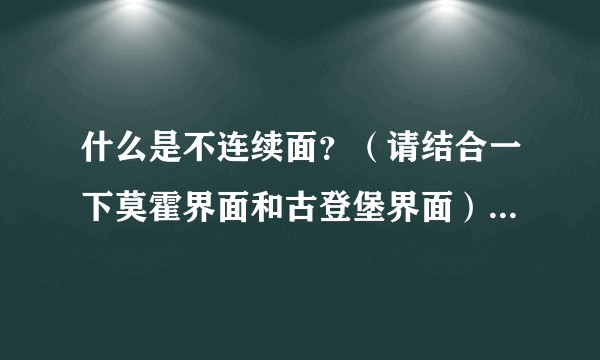 什么是不连续面？（请结合一下莫霍界面和古登堡界面）为什么地壳又是连续圈层？