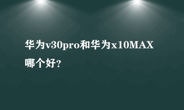 华为v30pro和华为x10MAX哪个好？