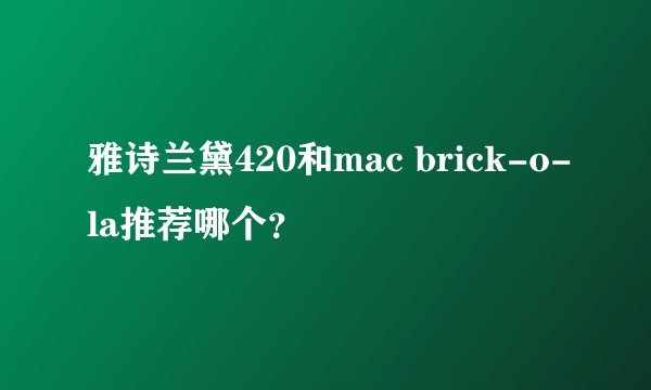 雅诗兰黛420和mac brick-o-la推荐哪个？
