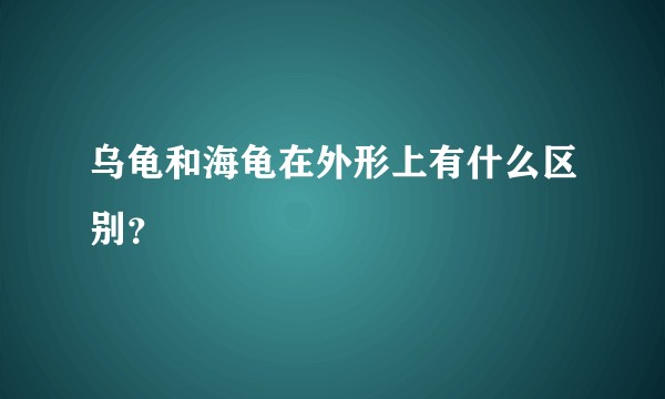 乌龟和海龟在外形上有什么区别？