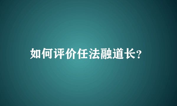 如何评价任法融道长？