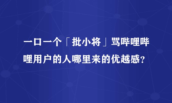 一口一个「批小将」骂哔哩哔哩用户的人哪里来的优越感？