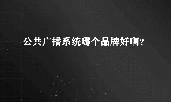 公共广播系统哪个品牌好啊？
