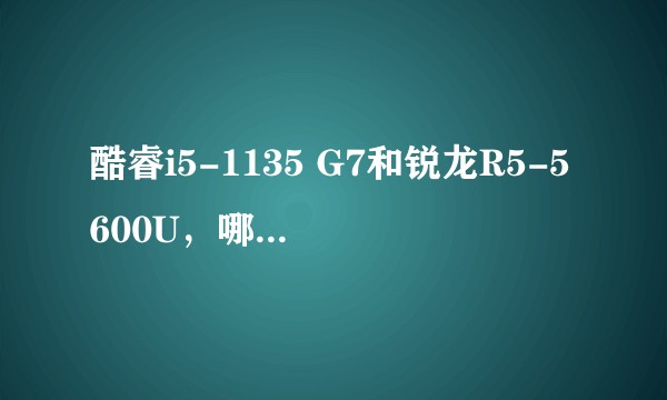 酷睿i5-1135 G7和锐龙R5-5600U,哪个适合敲代码?