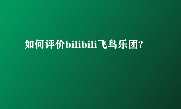 如何评价bilibili飞鸟乐团?