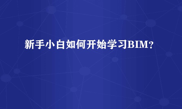 新手小白如何开始学习BIM？