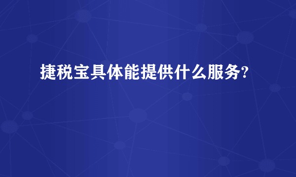 捷税宝具体能提供什么服务?