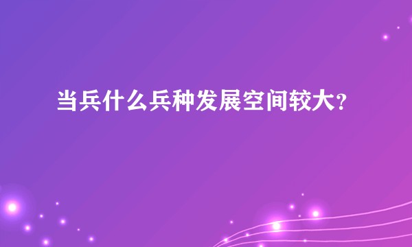 当兵什么兵种发展空间较大？