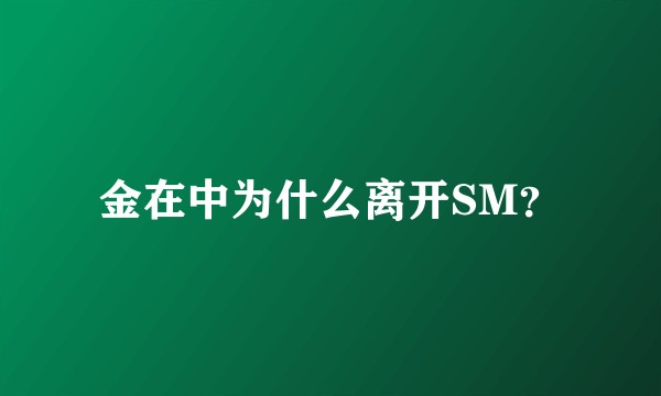 金在中为什么离开SM?