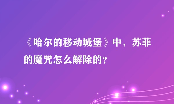 《哈尔的移动城堡》中，苏菲的魔咒怎么解除的？