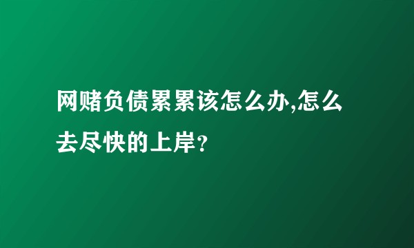 网赌负债累累该怎么办,怎么去尽快的上岸？