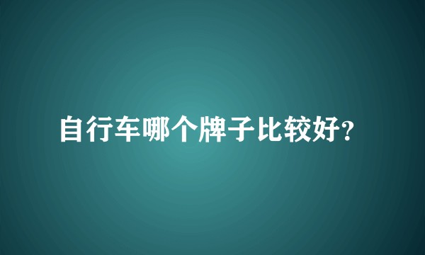 自行车哪个牌子比较好？