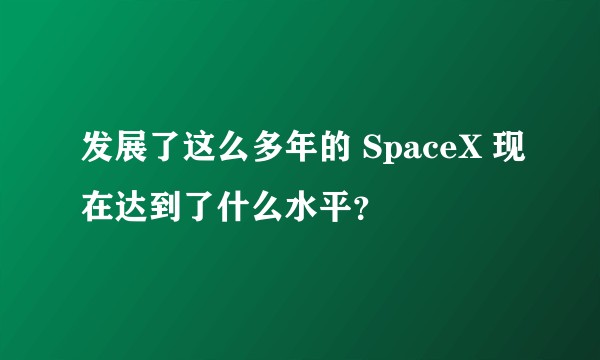 发展了这么多年的 SpaceX 现在达到了什么水平？