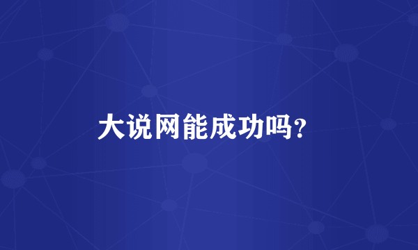 大说网能成功吗？