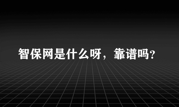 智保网是什么呀，靠谱吗？