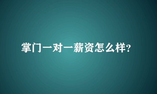 掌门一对一薪资怎么样？