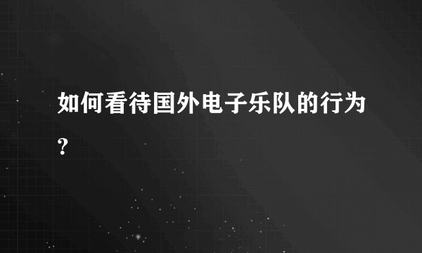 如何看待国外电子乐队的行为？
