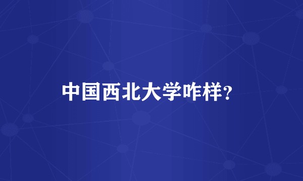 中国西北大学咋样？