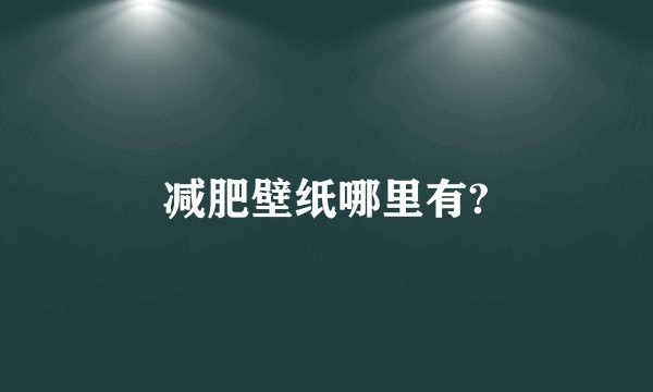 减肥壁纸哪里有?