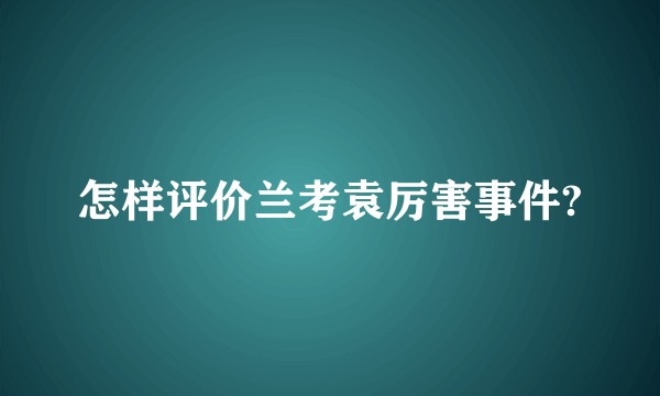 怎样评价兰考袁厉害事件?