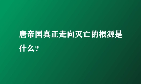 唐帝国真正走向灭亡的根源是什么？
