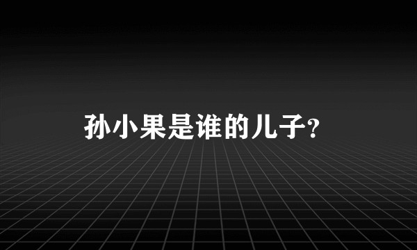 孙小果是谁的儿子？