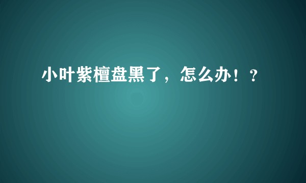 小叶紫檀盘黑了，怎么办！？