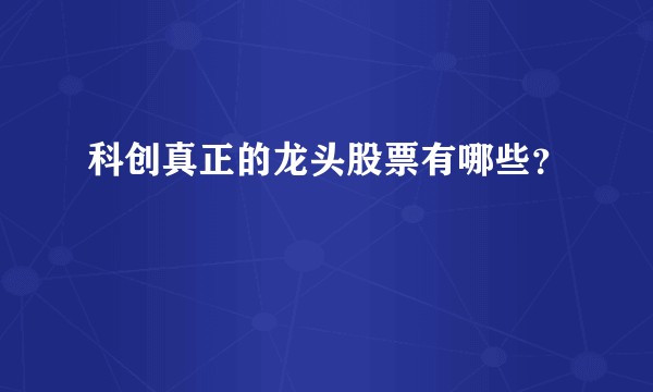科创真正的龙头股票有哪些?