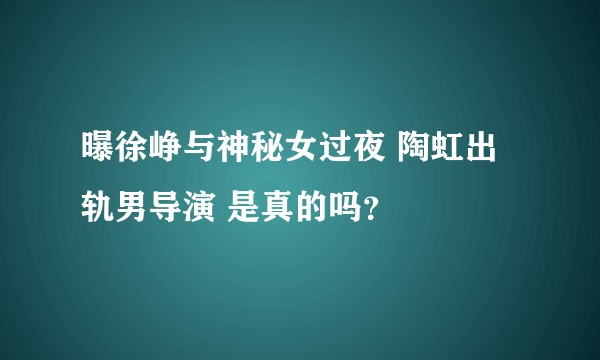 曝徐峥与神秘女过夜 陶虹出轨男导演 是真的吗？